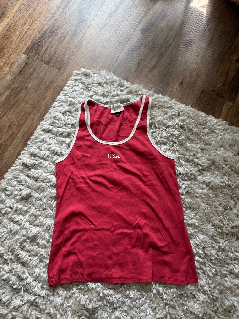 Red USA Graphic Tank Top